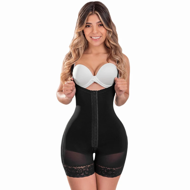 Faja Colombiana Mujer Women Seamless Full Body Shaper Tummy Control Butt Lifter Underwear Thigh Slimmer Shapewear with Straps