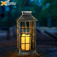 retro lantern outdoor hanging solar lantern vintage candle lights for garden yard decor