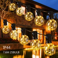 25 bulbs led string light outdoor g40 globe patio waterproof lights plastic housing copper wire lamp decorative outdoor backyard