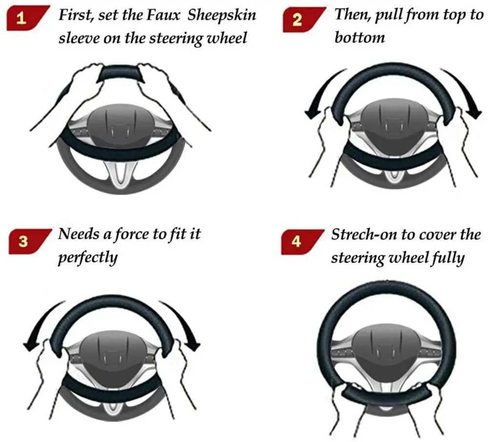 Чехол на руль автомобиля 3 шт./компл. плюшевый теплый зимний из искусственного