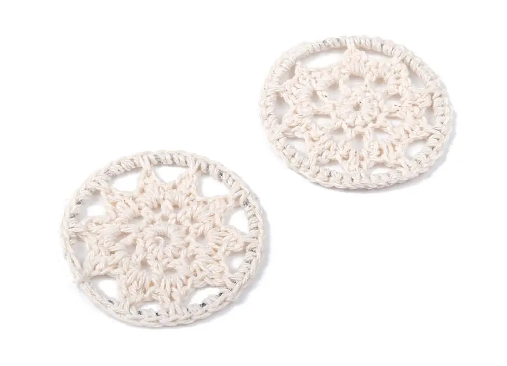 

Crochet Round Earrings - Crochet Earrings and Pendant - Knit weaving Earrings - 2Pcs/Lot - 43.28x43.28x1.99mm - TS1077