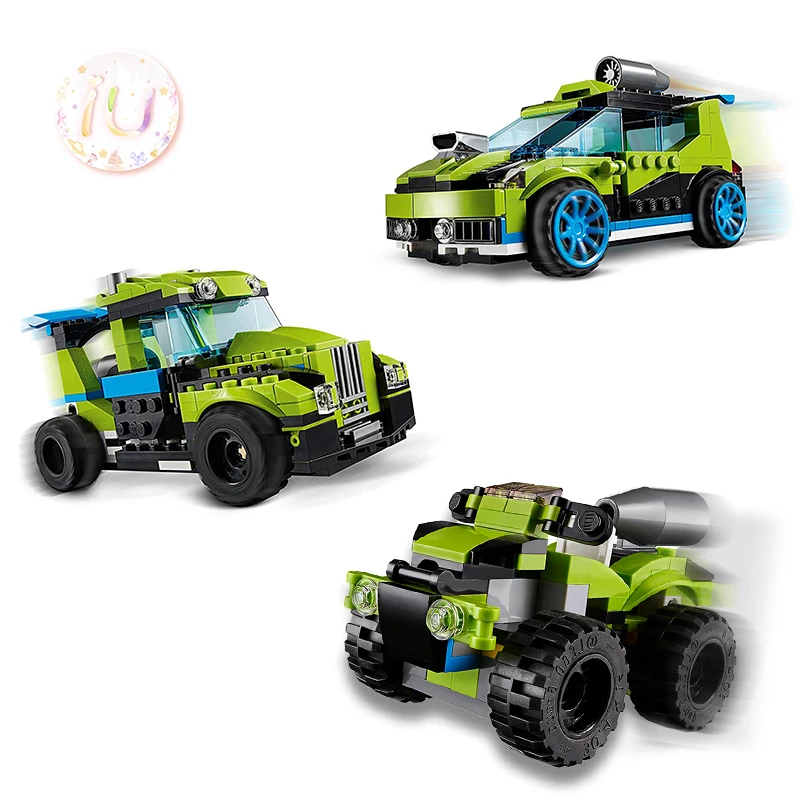 Legoings 3 в 1 ракета гоночный автомобиль набор модель строительные блоки 31074 подарки
