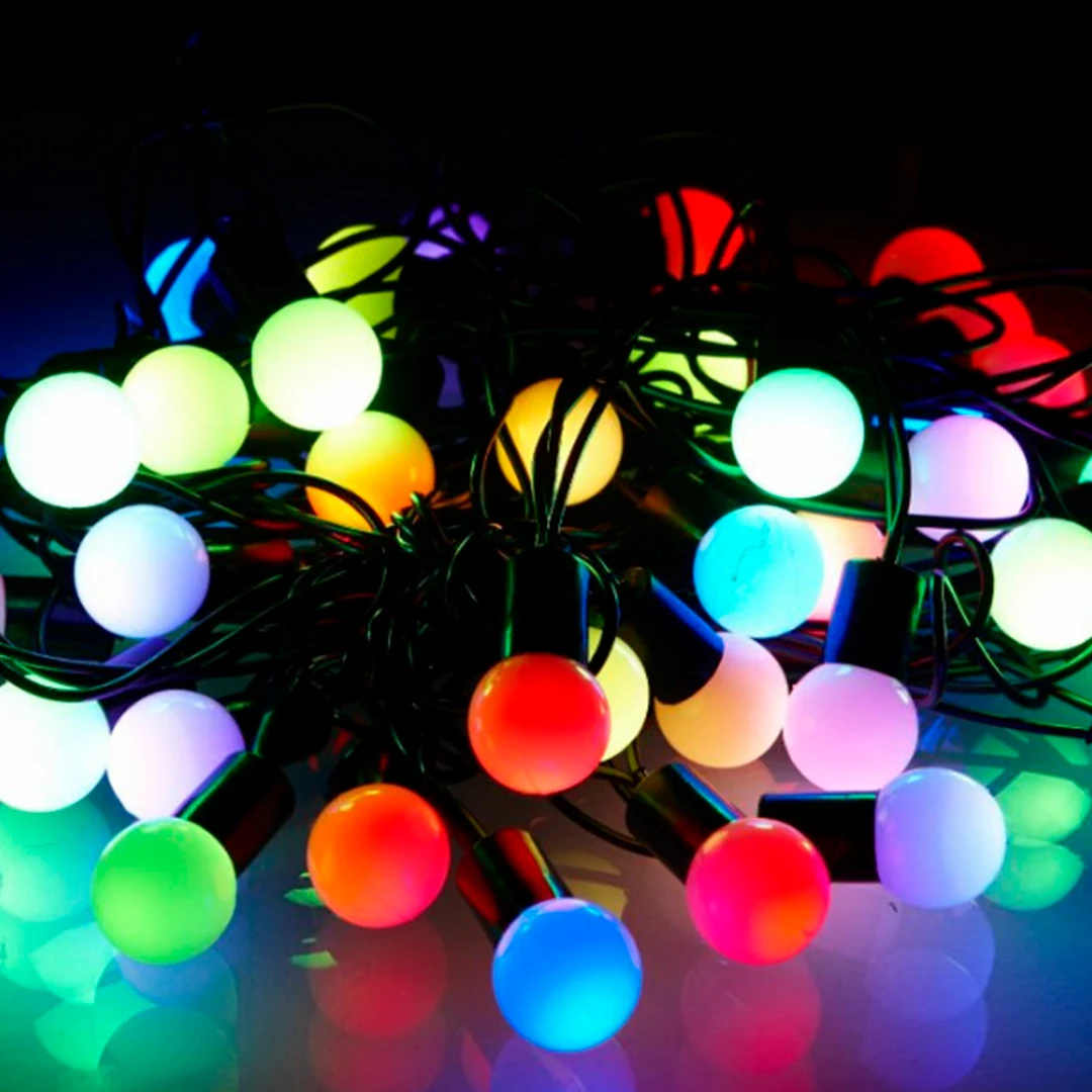 гирлянда светодиодная 100 l (черный провод). сколько гирлянды. красивые гирлянды. гирлянда rich led занавес rl-cs2*1. Koc_gir50led_rgb.