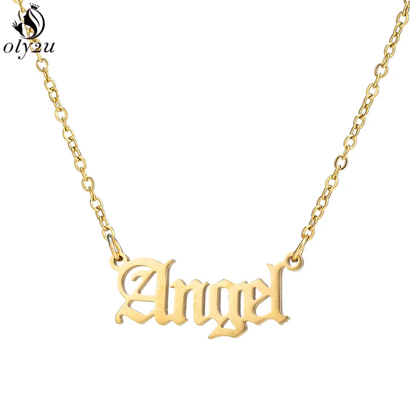 Ожерелье Oly2u с надписью на английском языке подвески ангелом Babygirl заказ