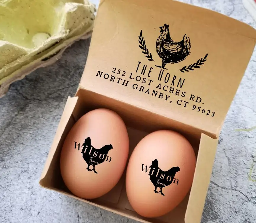 Индивидуальный для курицы яичные этикетки штамп яйцо картонная коробка курятник