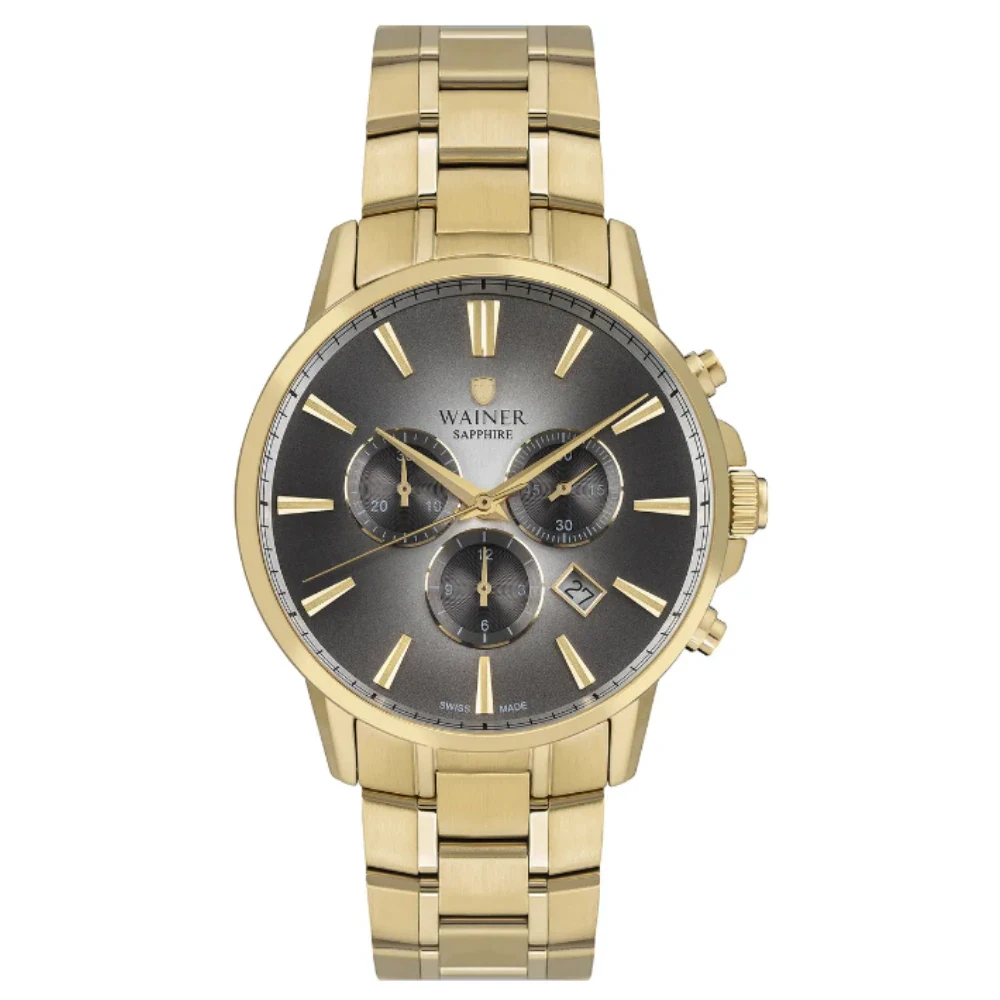 Wainer | Часы наручные мужские швейцарские кварцевые из нержавеющей стали циферблат