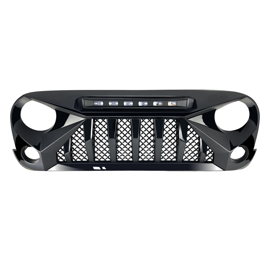 Передняя решетка для 07-18 Jeep Wrangler JK со светодиодсветодиодный фонарями янтарного