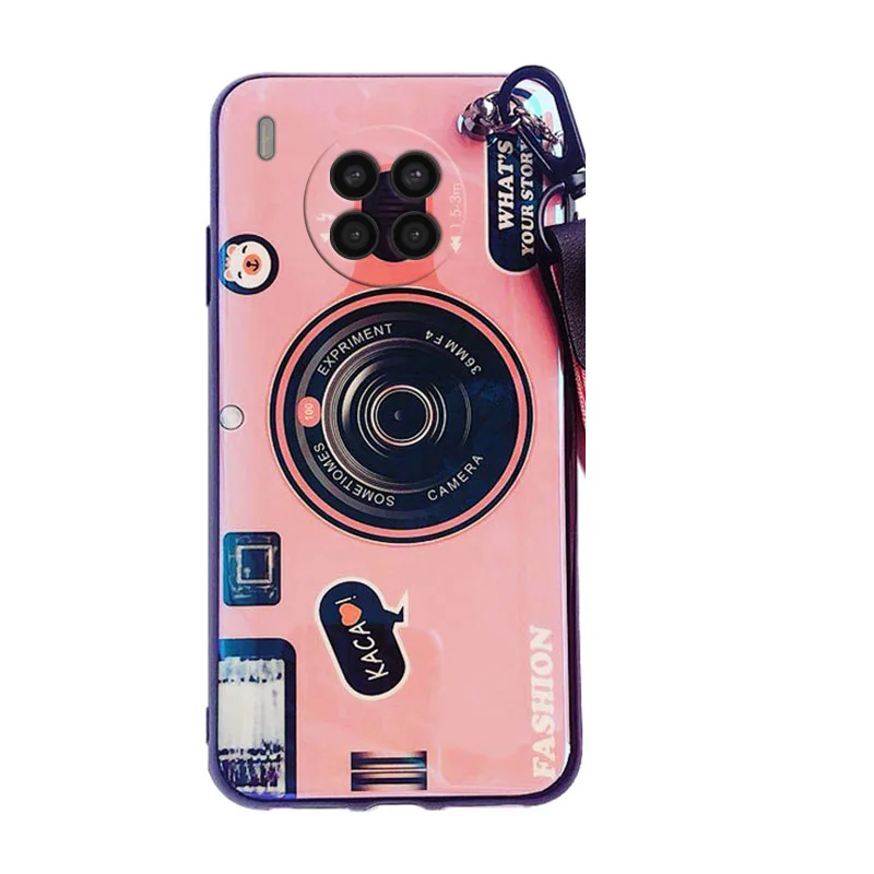 wrist strap shockproof holder neck strap case for huawei nova 8i case cover phone cases honor 50 lite fundas camera pattern free global shipping