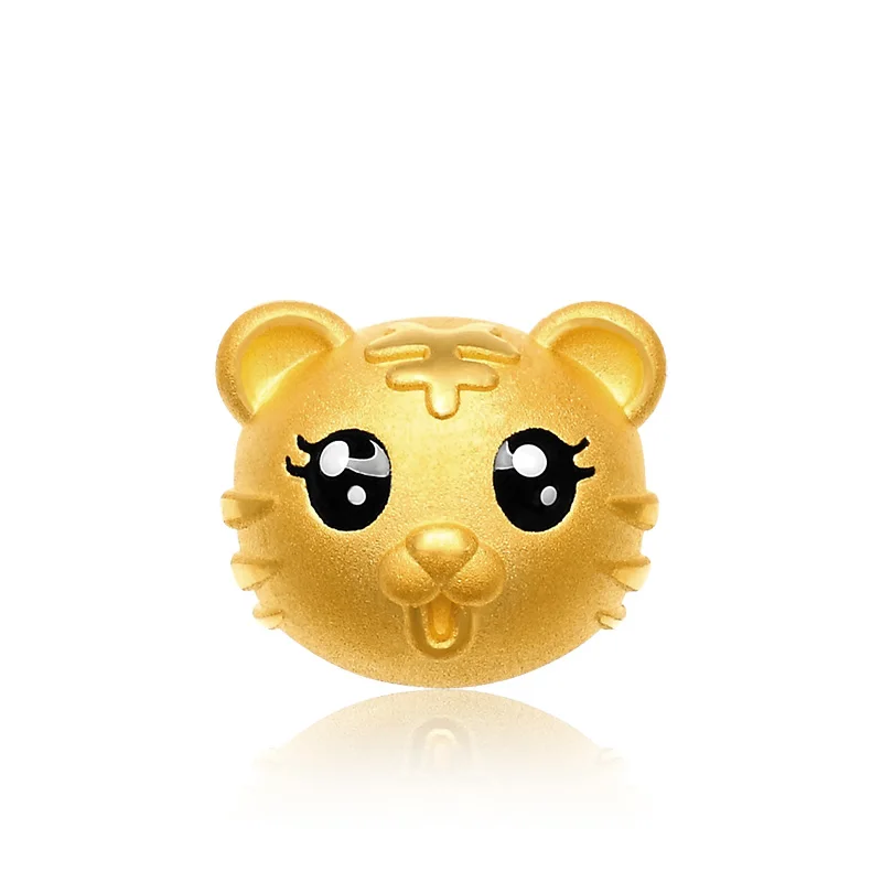

Pure 24K Yellow Gold Bracelet Women 999 Gold Chinese Zodiac Tiger Bracelet