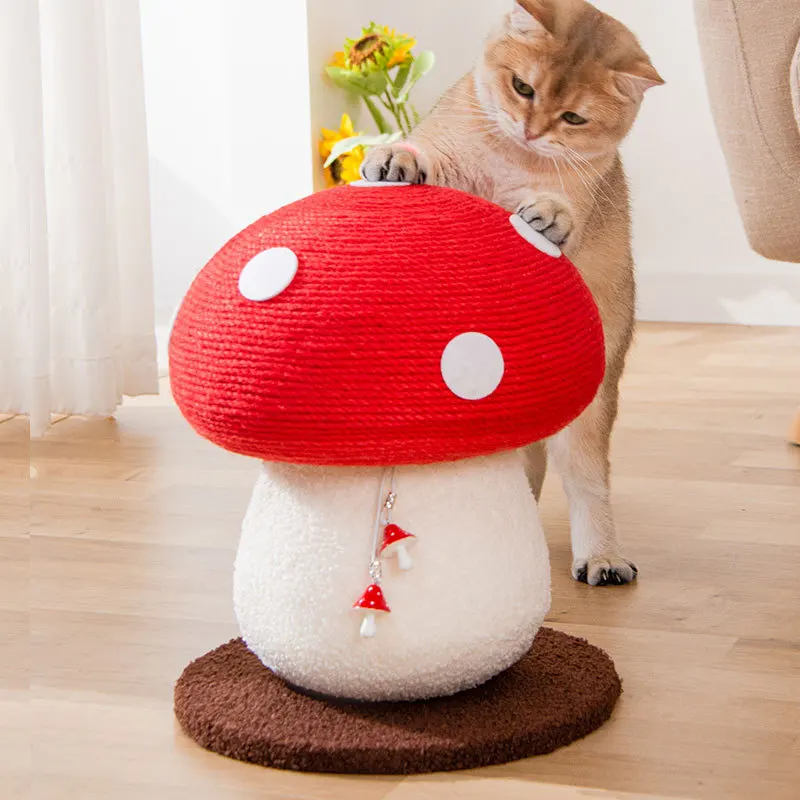 

Cat Tree Scratcher Climbing Tree Sisal Material Mushroom Shaped Cats Grinding