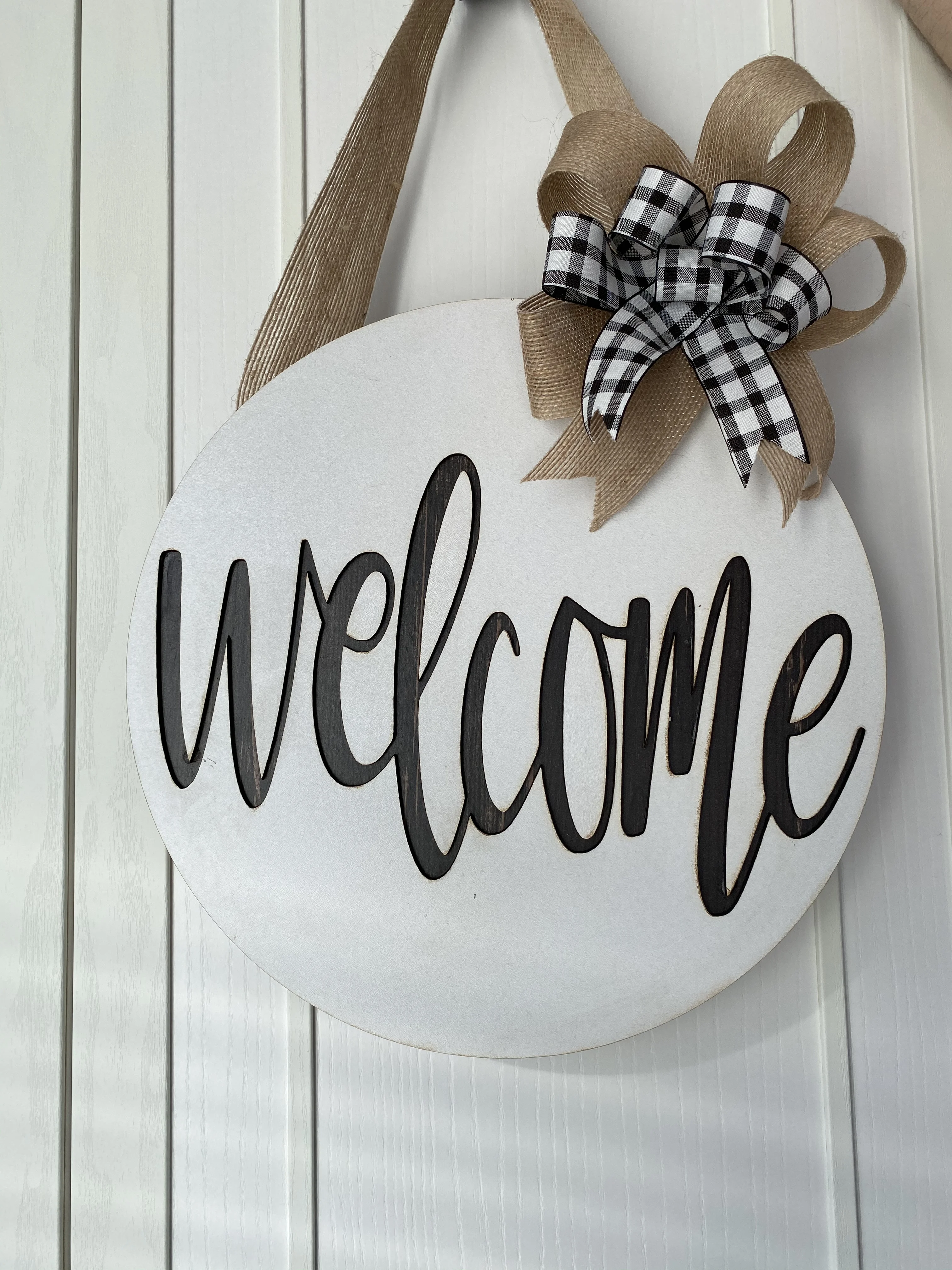 

Welcome Wood Door Hanger, Front Door Decor, Hello Sign, Door Decoration, New Home Gift, Wedding Inspiration, Wood Art, farmhouse