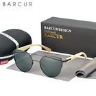 BARCUR, брендовые дизайнерские солнцезащитные очки кошачий глаз, поляризационные, металлическая оправа, деревянные бамбуковые очки, женские роскошные модные солнцезащитные очки UV400