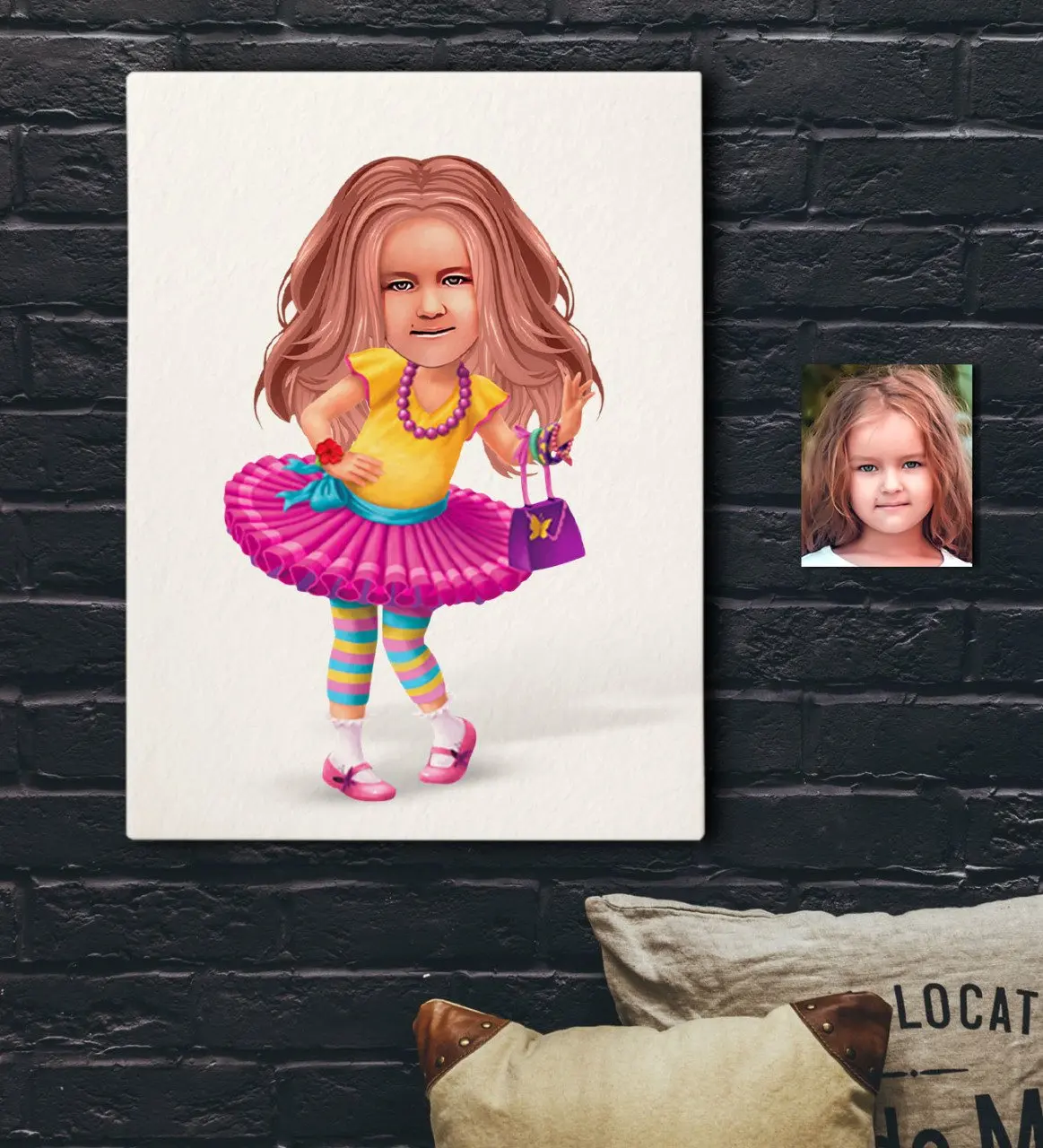 

Персонализированный женский ребенок карикатура на холст стол 30x50 см-11 подарок украшение для дома Специальный дизайн для дома офиса Бизнес м...