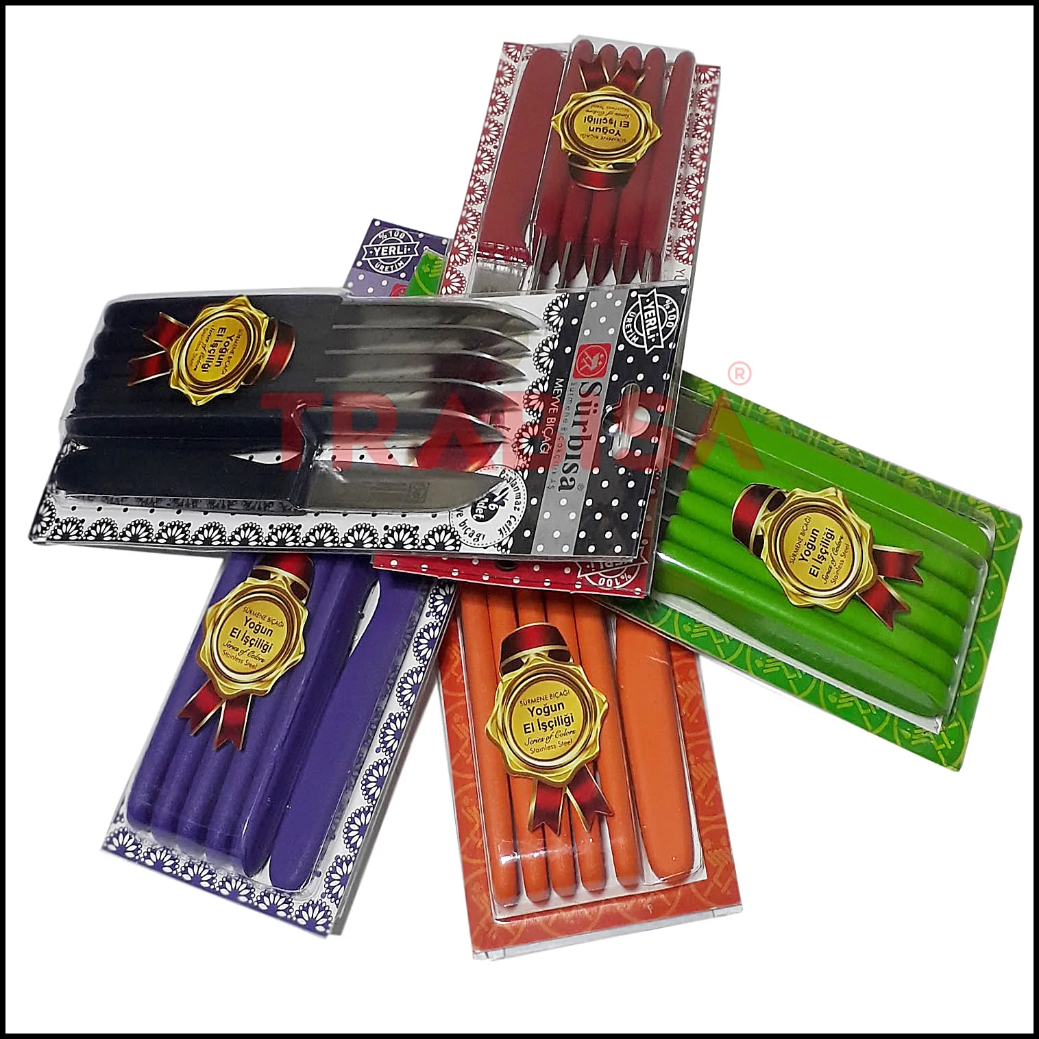 

61007 High Quality Stainless Steel Chef Kitchen Vegetable Fruit Paring Sausage Slicer Knife Surbisa Made in Turkey