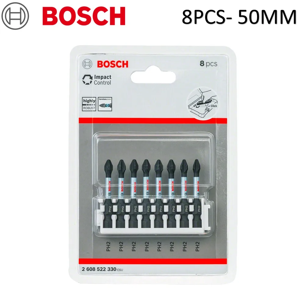 Немецкая Профессиональная отвертка Bosch ударные клавиши 8 шт. PH2 50 мм-25 мм