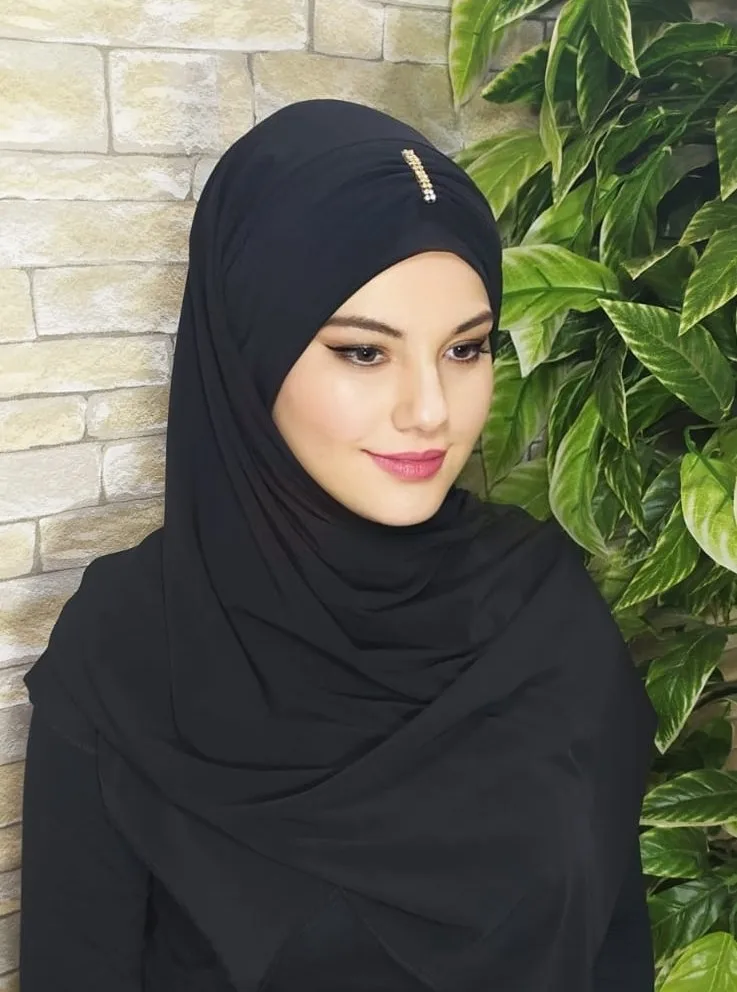 Hijab Casual Ladies Shawl Stone Cotton Scarf Head Shawl Instant Modesty Turban Beanie