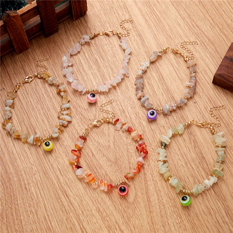 

Lucky Resin Devil's Evil Eye Natural Stone Bracelet For Women Trendy Street Trend Wrist Chain Creative Bracelets Jewelry Gifts