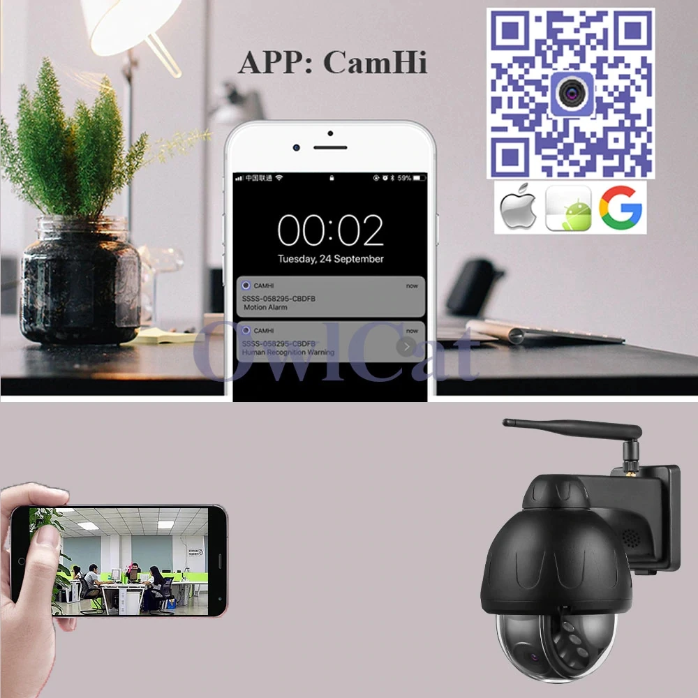 OwlCat наружная купольная IP-камера HD 5 Мп 2 Wi-Fi Водонепроницаемая ИК Ночная