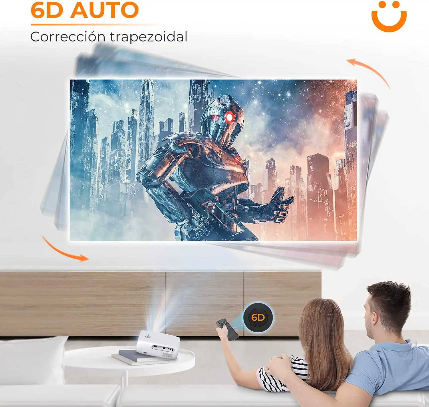 Проектор YABER Bluetooth Pro V7 1080 л 5G Full HD P WiFi автоматическая трапециевидная коррекция 6D и
