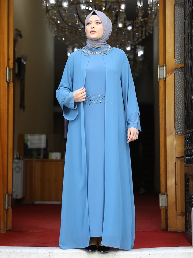 Женская абайя Мусульманский Исламский шифоновый хиджаб женская одежда высокое