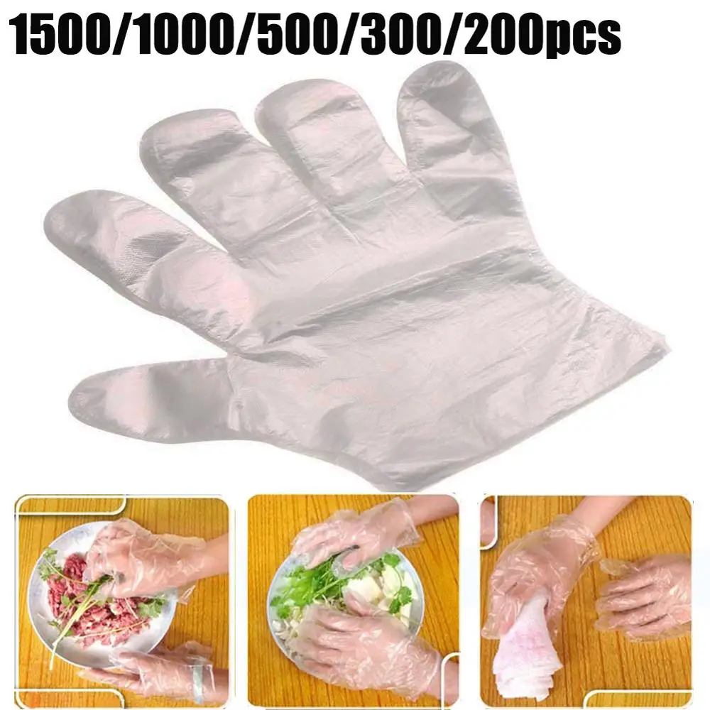Одноразовые перчатки 1500/1000/500/300/200 шт. пластиковые Полиэтиленовые прозрачные для