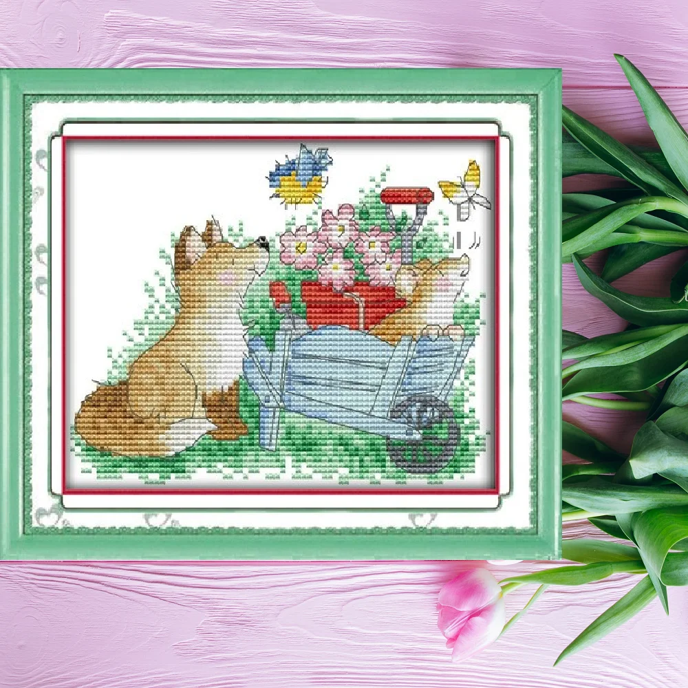 Набор для вышивки крестом Joy Sunday. Счетный крест. вышивания с белой канвой. 14ct | Дом