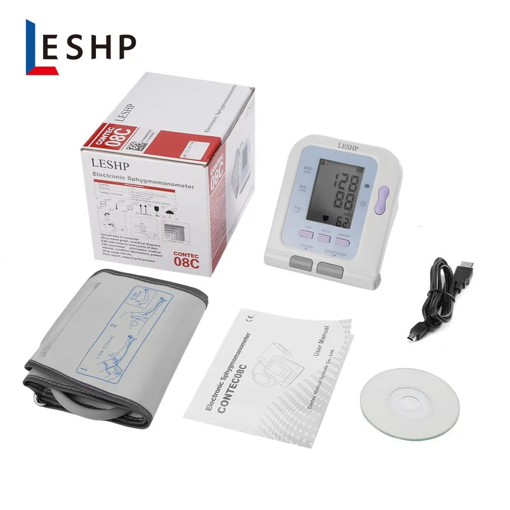 

Home Automatic Sphygmomanometer Voice Arm Cuff Tonometer Smart Pressure Meter LCD Display Health Care