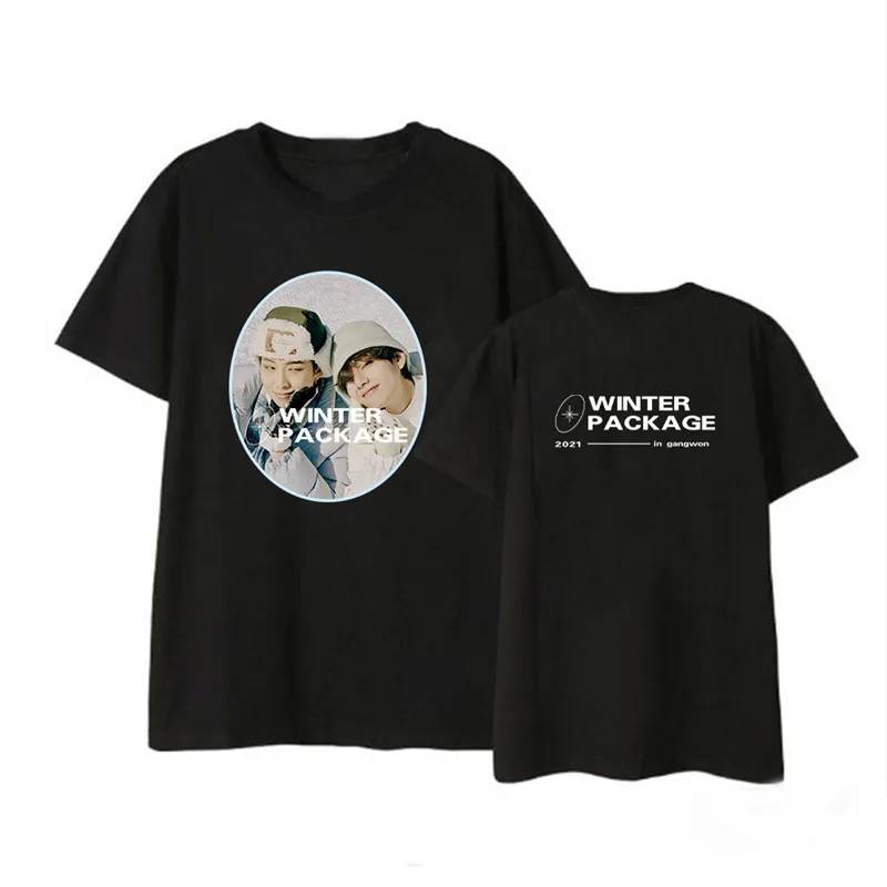 

KPOP Bangtan Boys 2021 Winter Package Printing T-shirt Summer Breathable Clothes JIMIN JIN SUGA J-HOPE Fans Collection