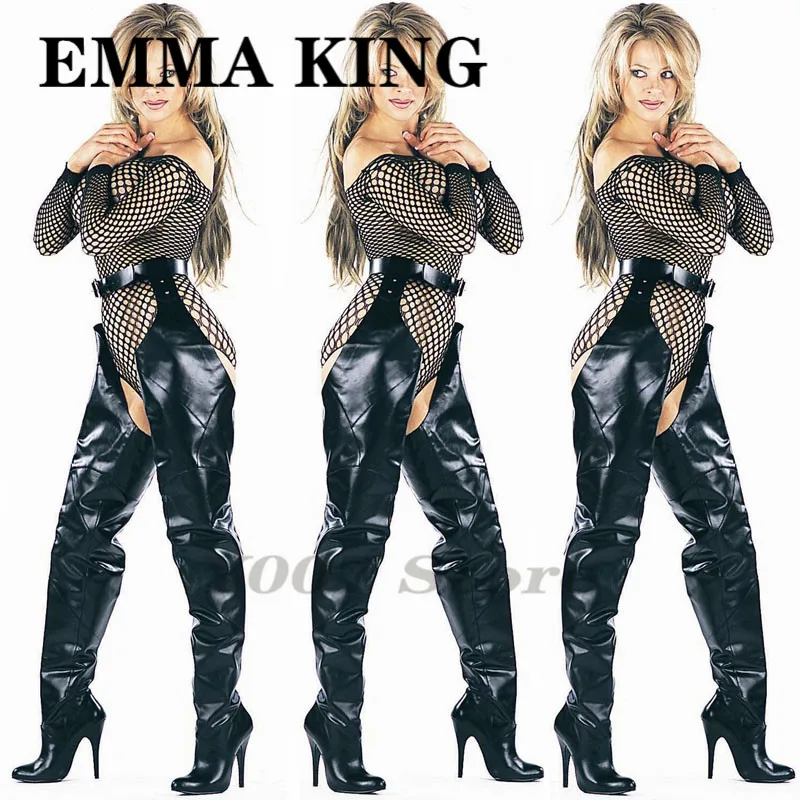 

2020 New Leather Women Winter Boots T-Shaped Pointed-Toe Black Over The Knee Boots Rihanna's Belted Side Zipper High Heels Shoes