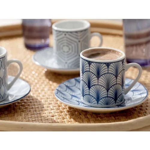 

English Home Solita Porcelain 6'L Coffee Fncan Team 80 Ml Blue