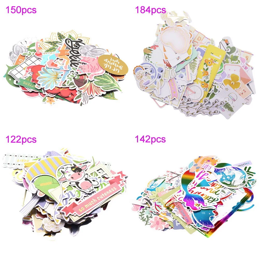 Creative Path 124pc Paper Diecuts Ephemera Shapes Embellishments Foil Christmas Craft Scrapbooking Cardmaking Journal Decoration