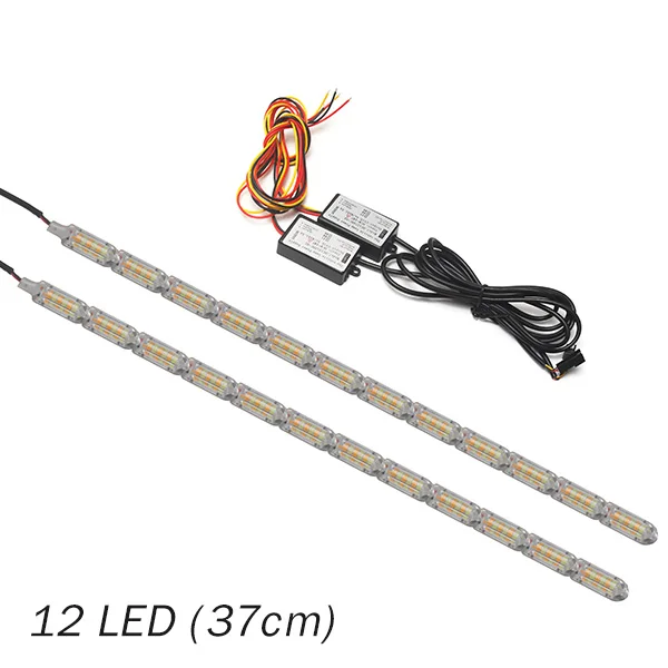 37cm 12LED 2 шт. водонепроницаемый гибкий светодиодный светильник s Новое поступление DRL Дневной ходовой светильник последовательного потока стиль переключатель головной светильник s - Цвет: 37cm 12LED