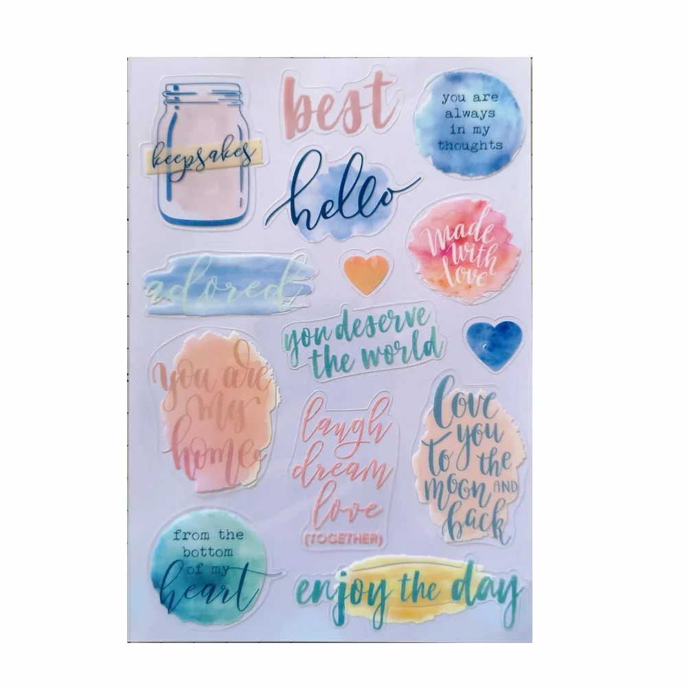 CRZCrafter Набор стикеров с 3D фольгой прозрачные поделки своими руками и скрапбукинг