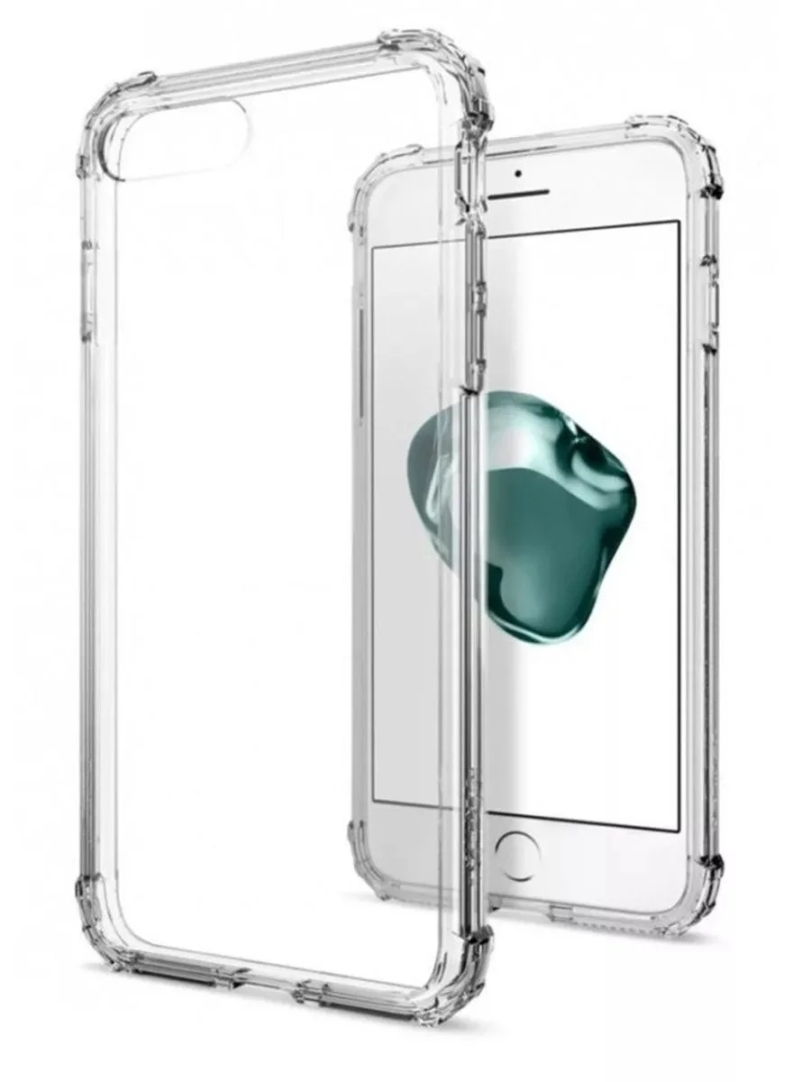 Силиконовый прозрачный чехол для Iphone 7 plus / 8 Противоударный с защитой камеры -