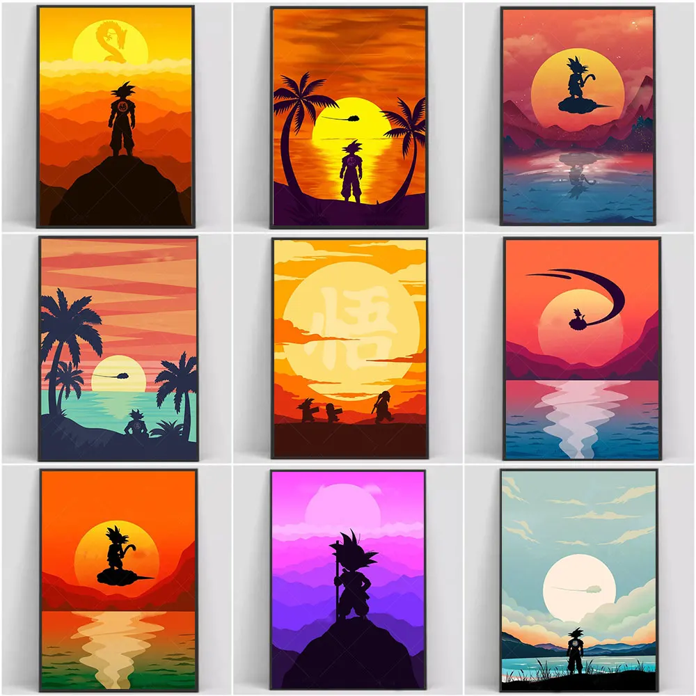 

Dragon Ball Japanese Classic Anime Canvas Painting Wall Art Goku Character Posters Print Picture for Living Room Home Decoration