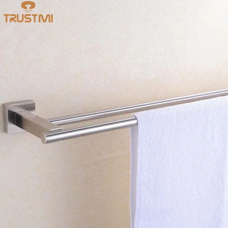 Double Towel Bars Bathroom 304 Stainless Steel Solid Towel H
