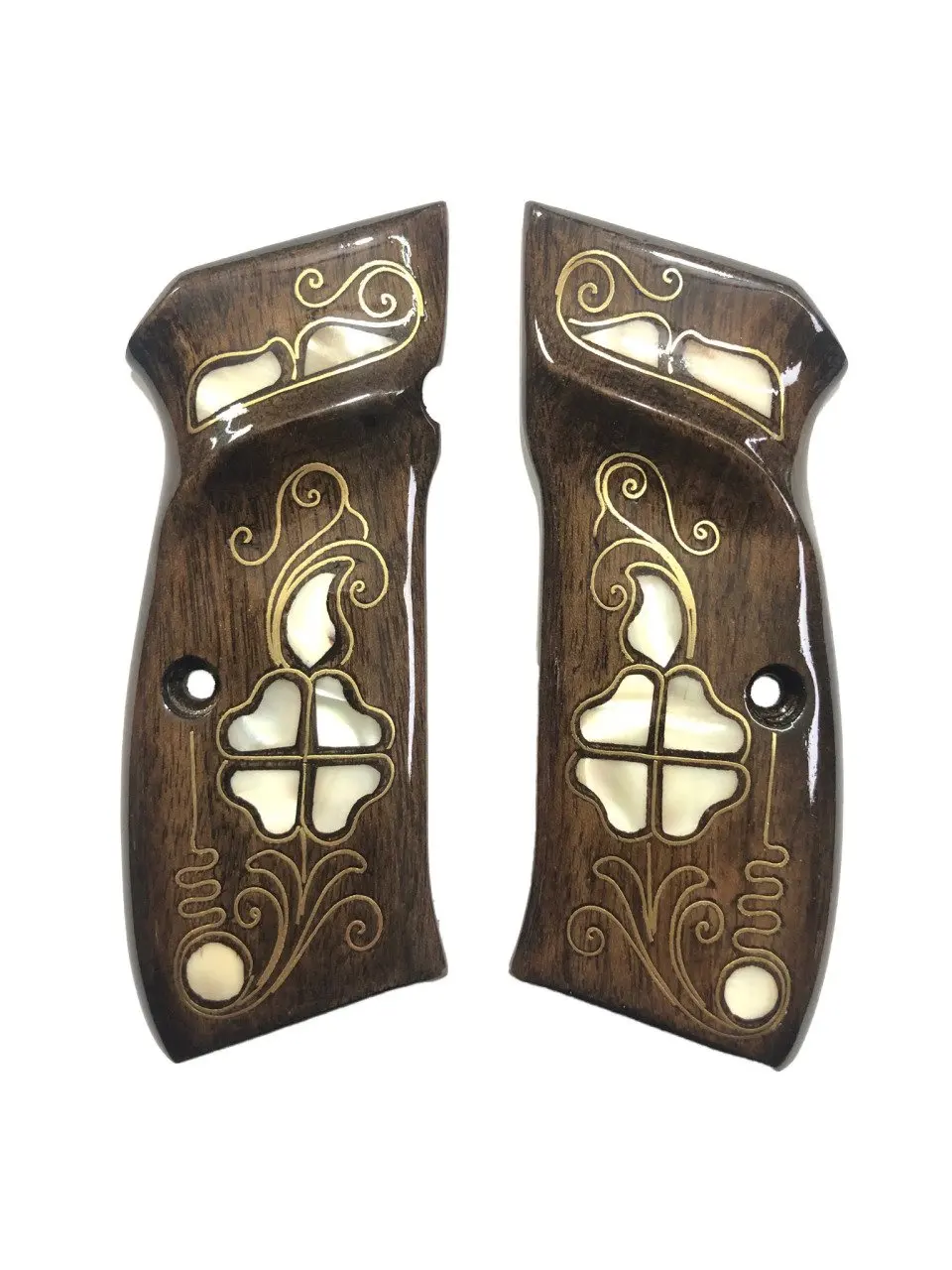 

The The CZ-75 custom laser cutting walnut wood grip gun grips gun accessory av gun pistol grips