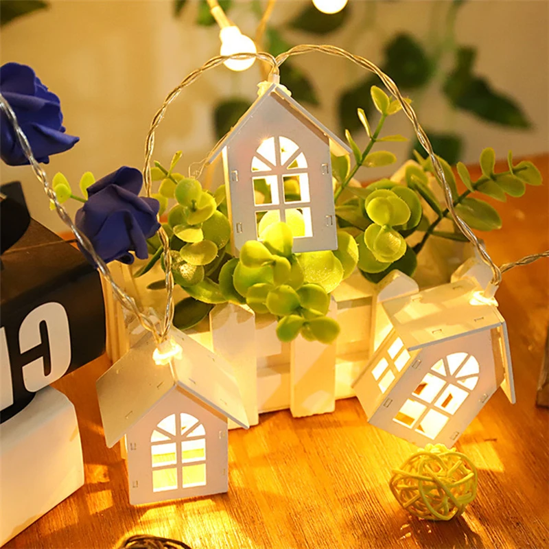 

2M 10 LED Christmas String Lights Holiday Xmas Tree Fairy House Design Night light Outdoor Party New Year Lamp Home Decorations