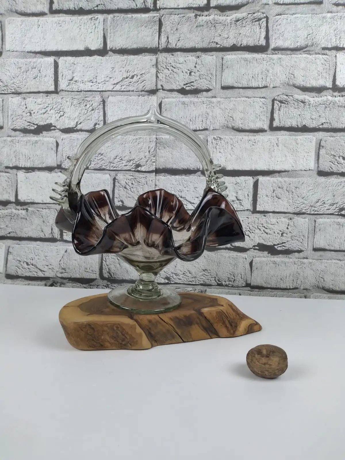 

Blown Glass Handmade Brown Sugar Bowl