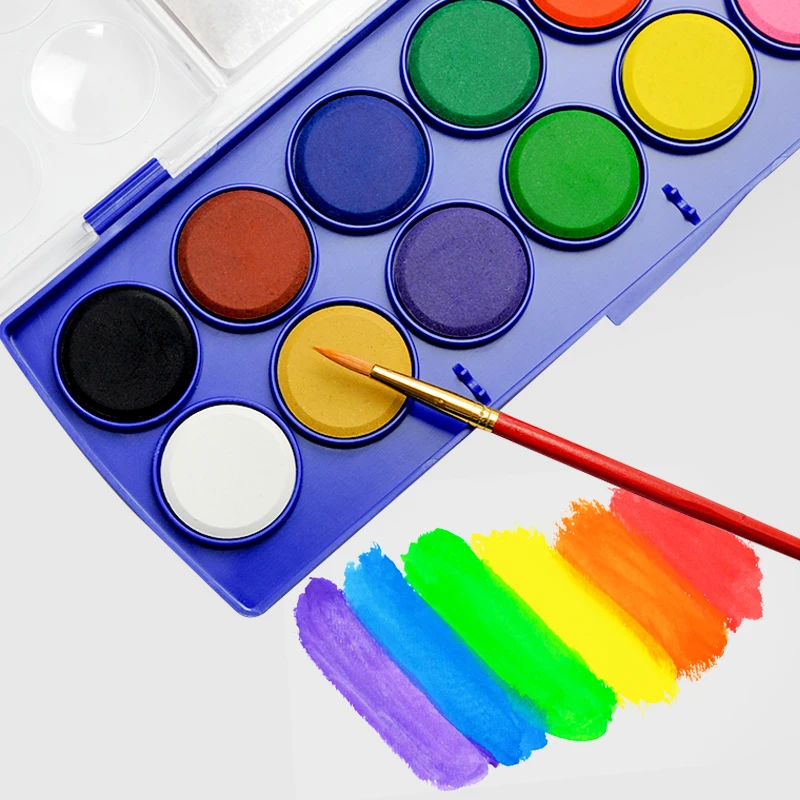 Акварельная краска набор для рисования живописи комплект с кисточкой акварель