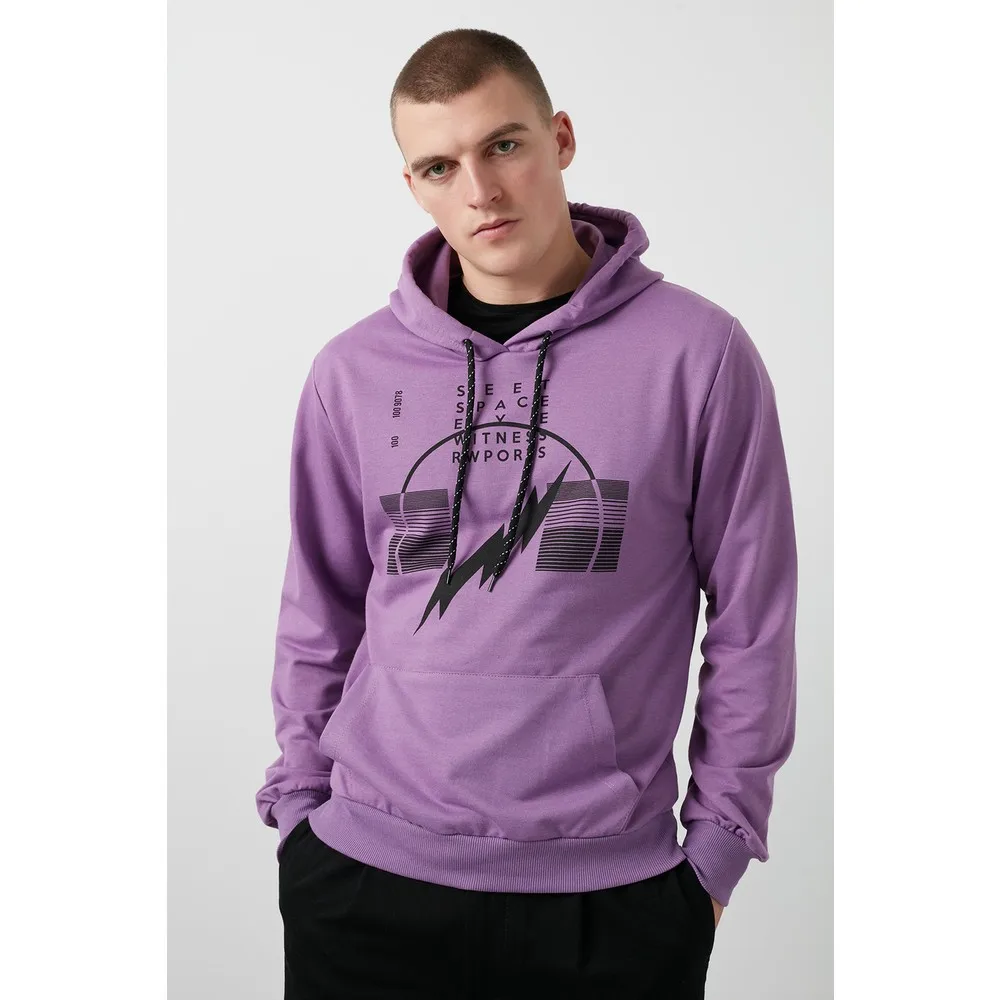 

Cotton Printed Kangaroo Pocket Hooded Sweat Men 'S Sweat. Autumn and Winter cotton casual men's sweatshirt
