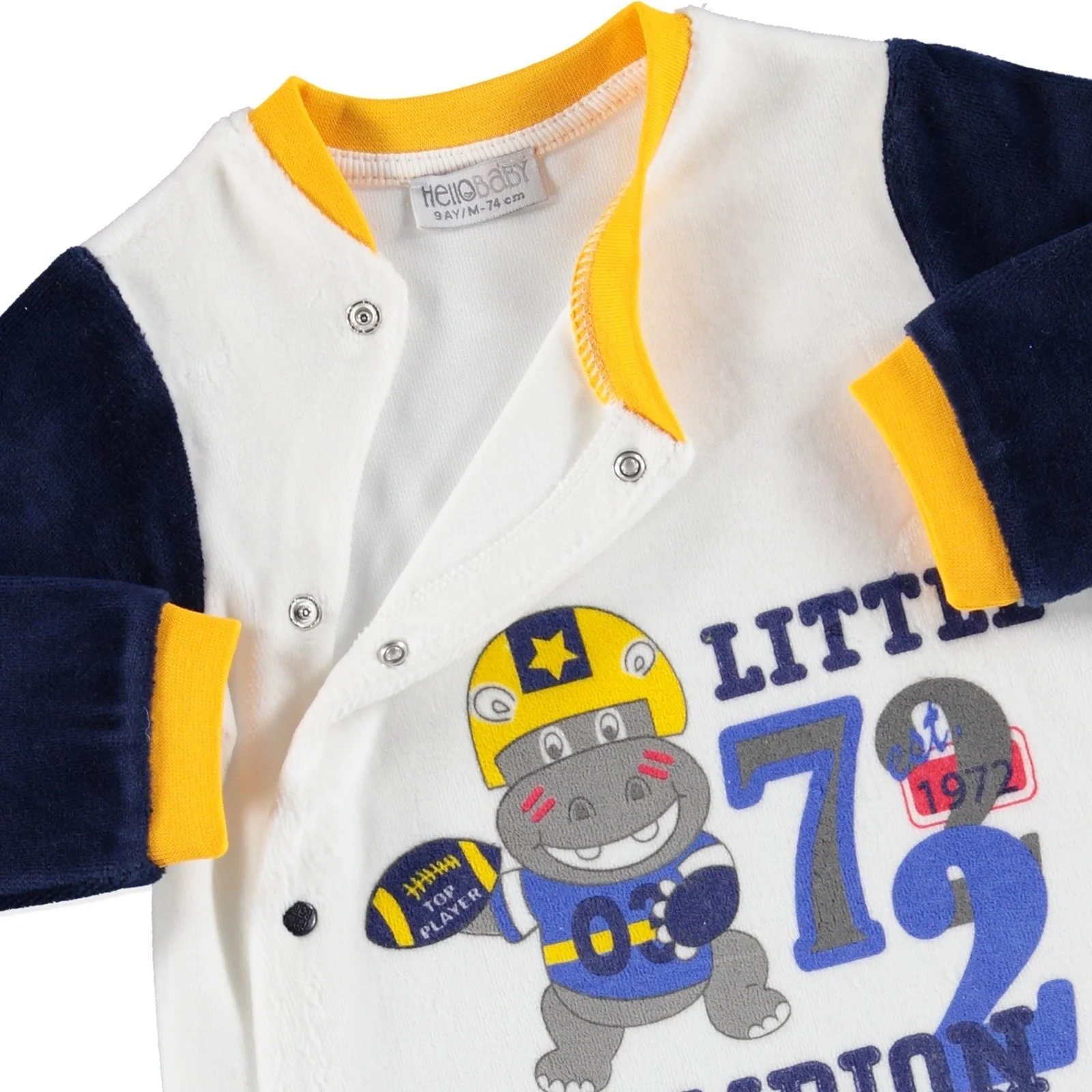 Детский бархатный комбинезон с кнопками для маленьких чемпионов ebebek HelloBaby| |