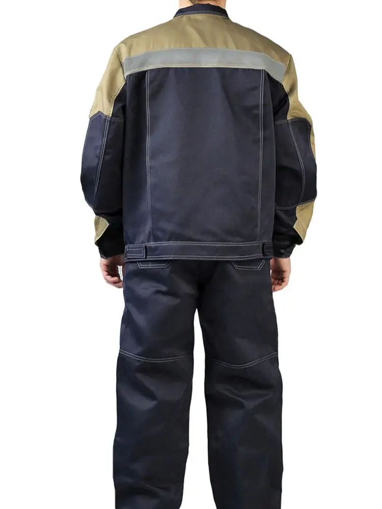 Рабочий костюм мужской &quotРОЛЬФ&quot куртка/полукомбинезон темно-синий/бежевый