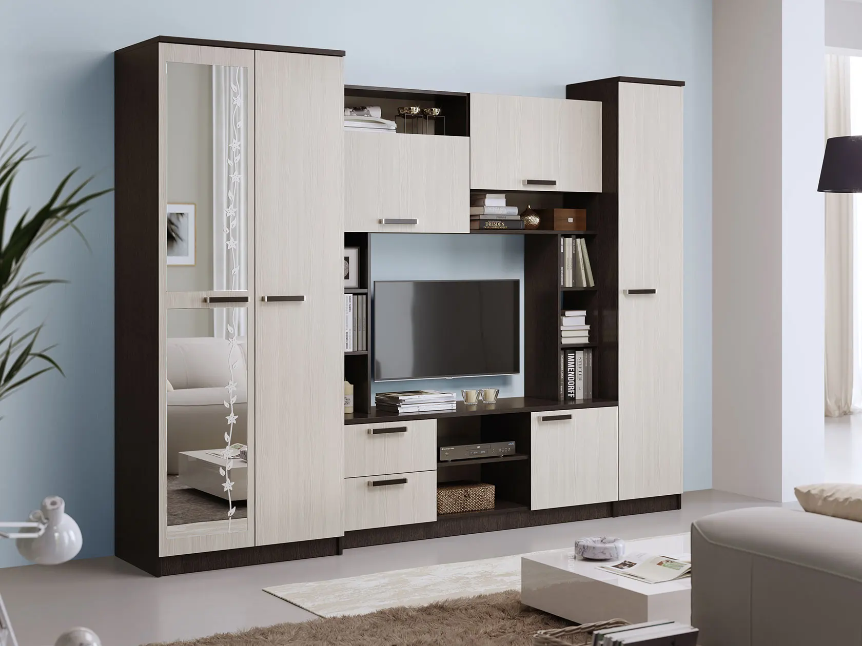 Гостиная стенка мебель Флора Венге / Лоредо |