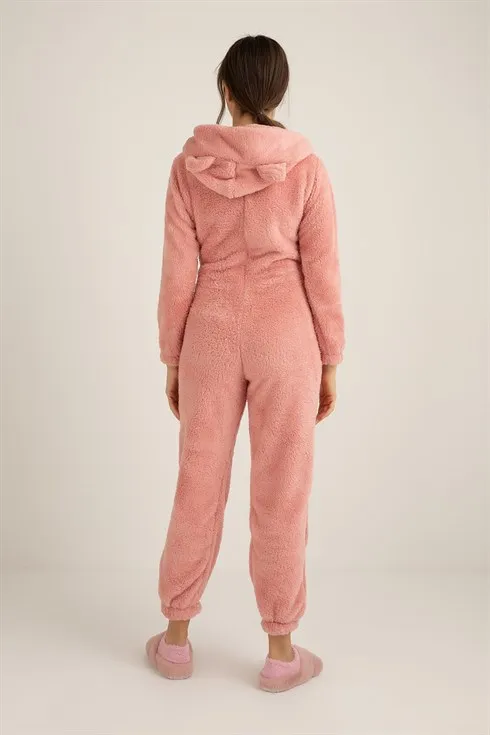 

women plush jumpsuit pajamas autumn winter season new fashion hooded warm furry made in turkey Recanse