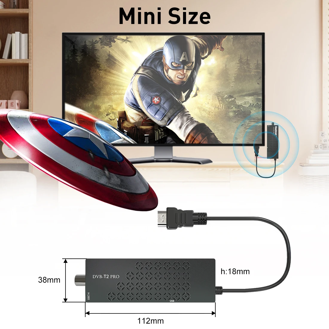 

Haohsat DVB T2PRO телеприставка T2Pro итальянский цифровой наземный декодер T2 TV Stick 4K H.265 HEVC 10-битная телеприставка