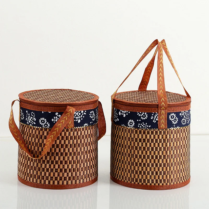 

Snack Storage Bamboo Knitting Box Confectionery Cookie & Cake Fruits Package Basket Gift Case