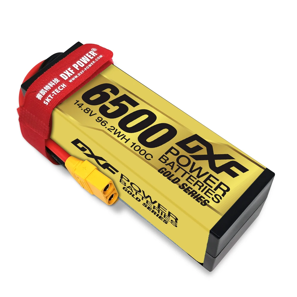 DXF Lipo 4S 14.8V Battery 6500mAh 100C Gold Version Graphene Racing Series HardCase For RC Car Truck Evader BX Truggy 1/8 Buggy