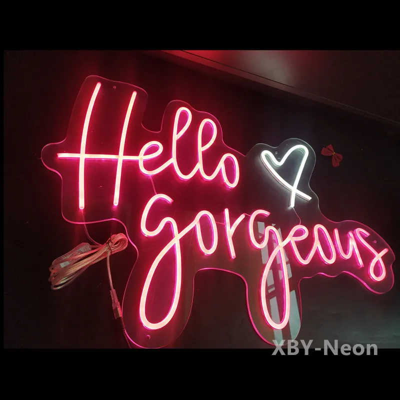 

Пользовательские неоновая вывеска для организаций и магазинов Hello великолепный светодиодная неоновая лампа светильник для офисного помещ...