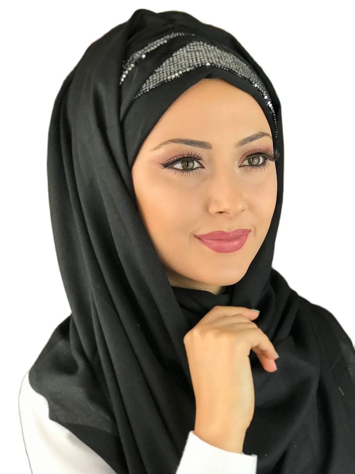 

2021 new Fashion Hijab Women Muslim Hijab Islamic Hijab Scarf Şapka Scarf Black Practical Ready Shawl